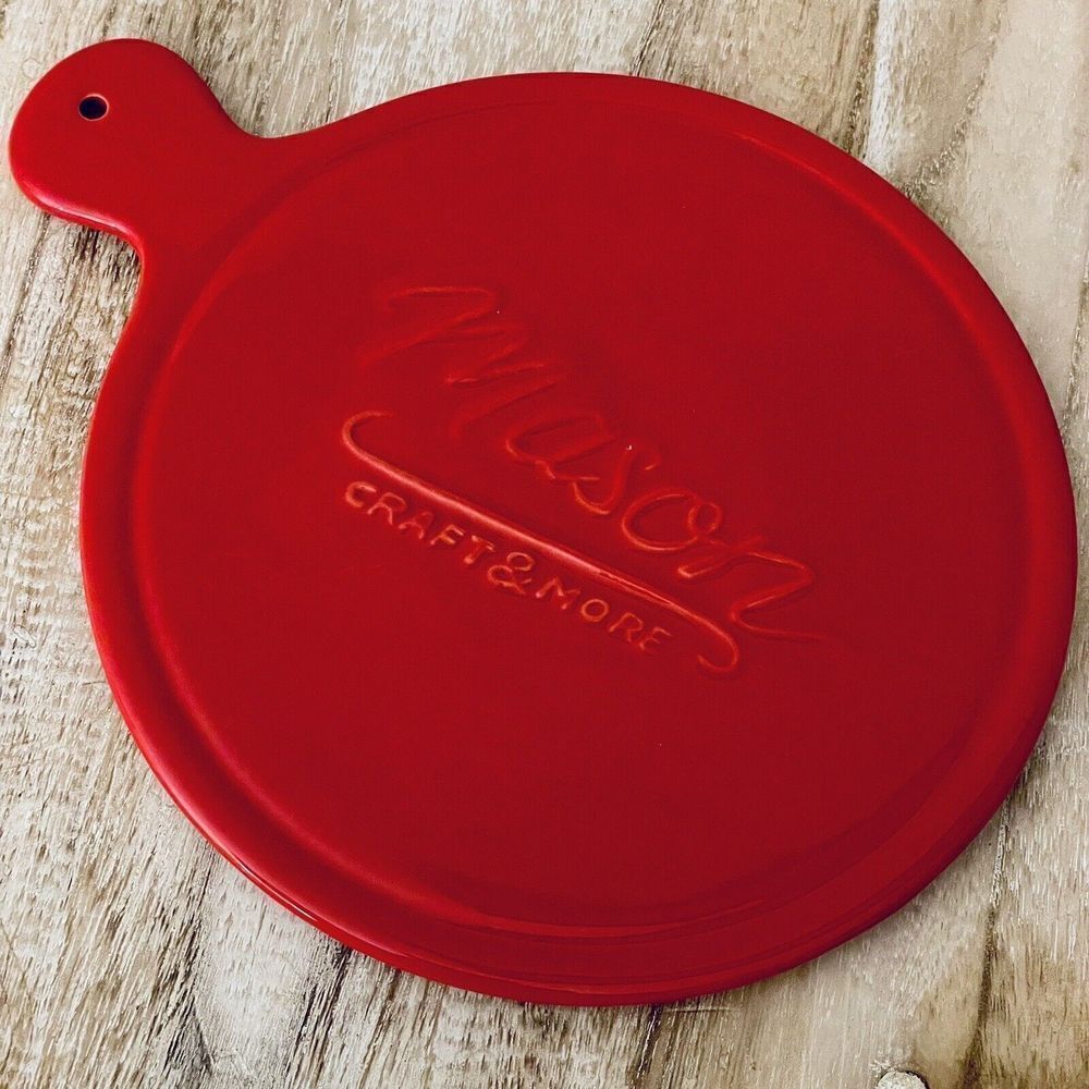 NWT Mason Craft And More Gorgeous Graphic Red Ceramic Round Trivet Pot Holder